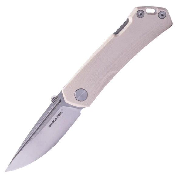 Real Steel Luna Maius Eco Backlock Ivory G10 Folding 10Cr15CoMoV Knife 7091EI