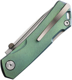 Real Steel Luna Maius Backlock Green Titanium Folding N690 Pocket Knife 7094