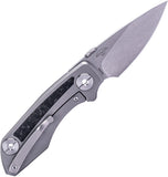 Real Steel Delta 2600 Framelock Titanium & Carbon Fiber Folding S35VN Pocket Knife 7101CF