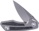 Real Steel Delta 2600 Framelock Titanium & Carbon Fiber Folding S35VN Pocket Knife 7101CF