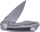 Real Steel Delta 2600 Framelock Titanium & Carbon Fiber Folding S35VN Pocket Knife 7101CF