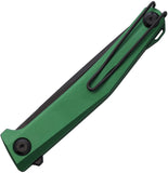 Real Steel Teres Linerlock Green Aluminum Folding Nitro-V Pocket Knife 7111GB