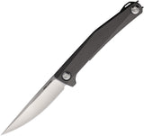 Real Steel Teres Linerlock Gray Aluminum Folding Nitro-V Pocket Knife 7111GS