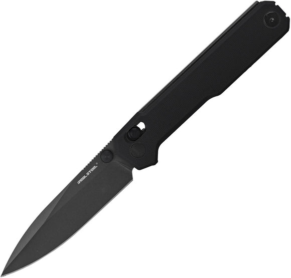 Real Steel Perix Crossbar Lock Black G10 Folding Nitro-V Pocket Knife 7121BB
