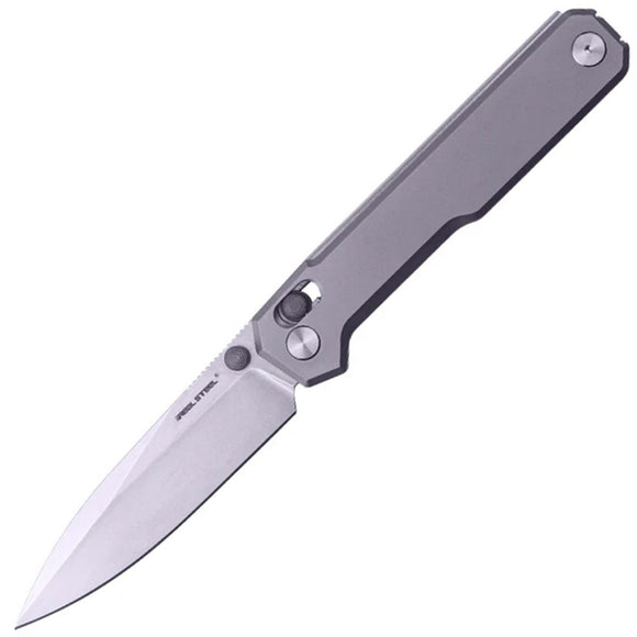 Real Steel Perix Crossbar Lock Gray Titanium Folding Nitro-V Pocket Knife 7121TS