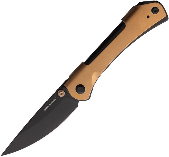 Real Steel Sylph Linerlock Copper Stainless Folding Nitro-V Pocket Knife 7141GB