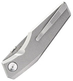 Real Steel Spectrum Premium Button Lock Gray Titanium Folding Satin Vanax Pocket Knife 7141T1