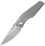 Real Steel Spectrum Premium Button Lock Gray Titanium Folding Satin Vanax Pocket Knife 7141T1
