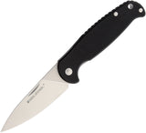 Real Steel H6 Free 8.5" Folding Knife w/Black G10 Handle Satin Plain Edge - 7621