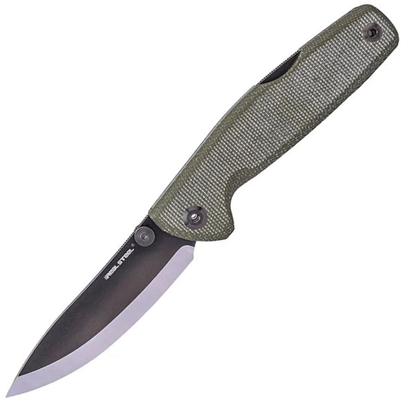 Real Steel Yak Lockback Green Micarta Folding 14C28N Pocket Knife 7871GM