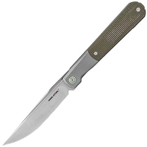 Real Steel Barlow RB-7 Framelock Titanium & Green Micarta Folding S35VN Pocket Knife 7891