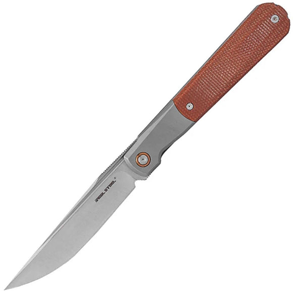 Real Steel Barlow RB-7 Framelock Titanium & Natural Micarta Folding S35VN Pocket Knife 7892