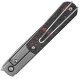Real Steel Barlow RB-7 Framelock Titanium & Orange Carbon Fiber Folding S35VN Knife 7895