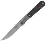 Real Steel Barlow RB-7 Framelock Titanium & Orange Carbon Fiber Folding S35VN Knife 7895