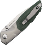 Real Steel Hoeft Button Lock Green Micarta & Titanium Folding S35VN Pocket Knife 7901GM