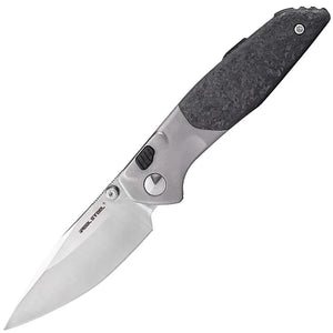 Real Steel Hoeft Button Lock Titanium & Carbon Fiber S35VN Pocket Knife 7901SF