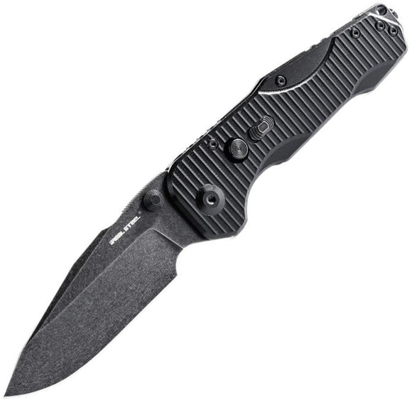 Real Steel Evolution Ironclad Button Framelock Blackout G10 & Stainless Folding D2 Steel Knife 7911BB