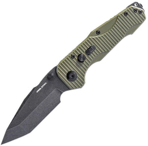 Real Steel Evolution Ironclad Button Framelock OD Green G10 & Stainless Folding D2 Steel Knife 7912BG