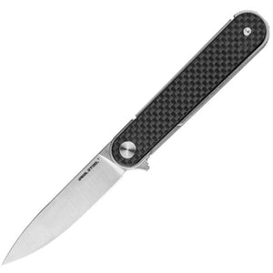 Real Steel Iris Flipper Linerlock Black G10 & Carbon Fiber Folding 12C27 Pocket Knife 8061AF
