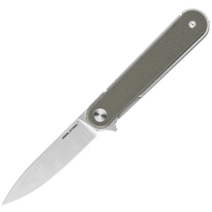 Real Steel Iris Flipper Linerlock Green G10 Folding 12C27 Pocket Knife 8061AG