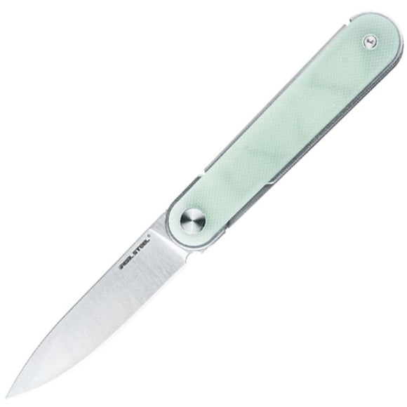 Real Steel Iris Front Flipper Linerlock Jade G10 Folding 12C27 Pocket Knife 8061BN