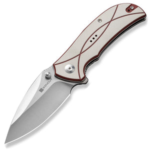 SENCUT Hyrax Linerlock Ivory & Red G10 Folding 9Cr18MoV Pocket Knife 230973