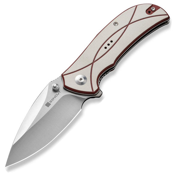 SENCUT Hyrax Linerlock Ivory & Red G10 Folding 9Cr18MoV Pocket Knife 230973