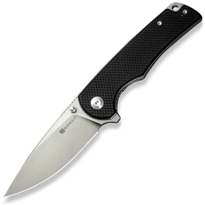 SENCUT Praktisk Linerlock Black G10 Folding 9Cr18MoV Drop Pt Pocket Knife 240191