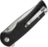 SENCUT Praktisk Linerlock Black G10 Folding 9Cr18MoV Drop Pt Pocket Knife 240191