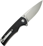 SENCUT Praktisk Linerlock Black G10 Folding 9Cr18MoV Drop Pt Pocket Knife 240191