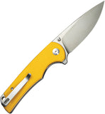 SENCUT Praktisk Linerlock Yellow G10 Folding 9Cr18MoV Drop Pt Pocket Knife 240192