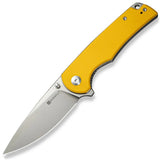 SENCUT Praktisk Linerlock Yellow G10 Folding 9Cr18MoV Drop Pt Pocket Knife 240192