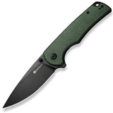 SENCUT Praktisk Linerlock Green Micarta Folding 9Cr18MoV Drop Pt Pocket Knife 240193