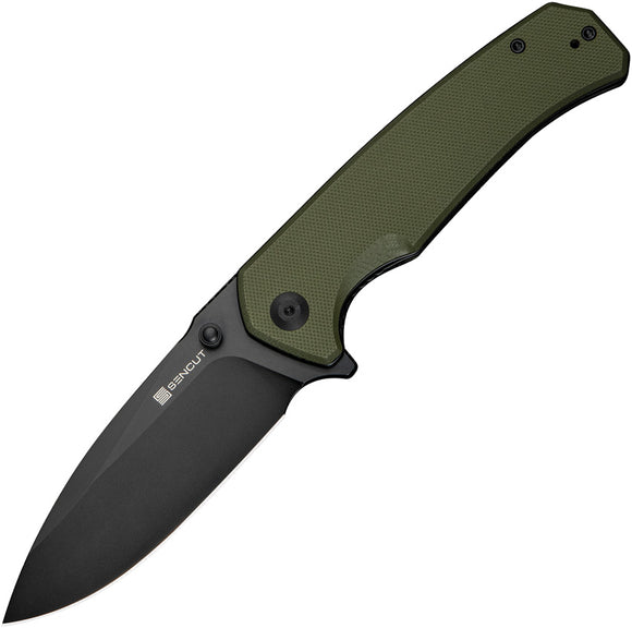 SENCUT Skarnax Linerlock OD Green G10 Folding 9Cr18MoV Steel Pocket Knife 240252