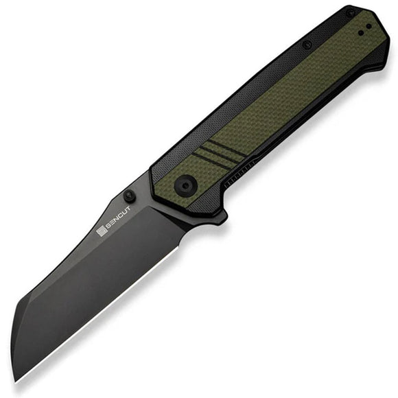 SENCUT Draxor Linerlock Black & Green G10 Folding 9Cr18MoV Pocket Knife 240352