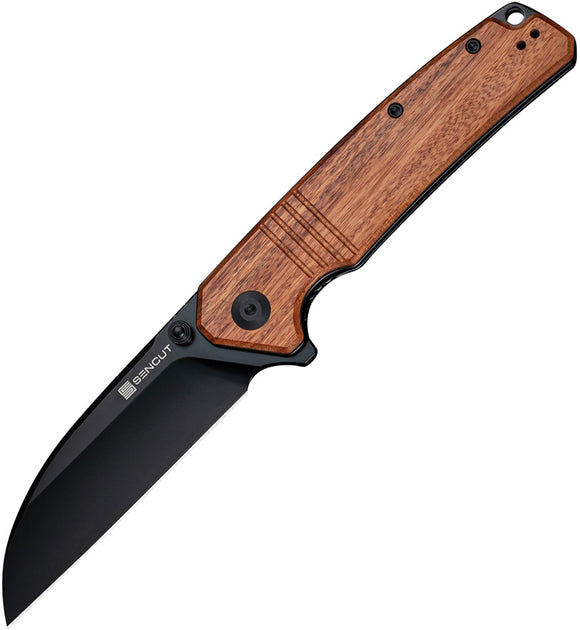 SENCUT Awassi Linerlock Guibourtia Wood Folding 9Cr18MoV Pocket Knife 240653