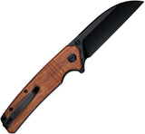 SENCUT Awassi Linerlock Guibourtia Wood Folding 9Cr18MoV Pocket Knife 240653