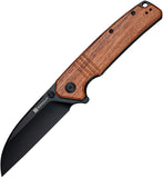 SENCUT Awassi Linerlock Guibourtia Wood Folding 9Cr18MoV Pocket Knife 240653