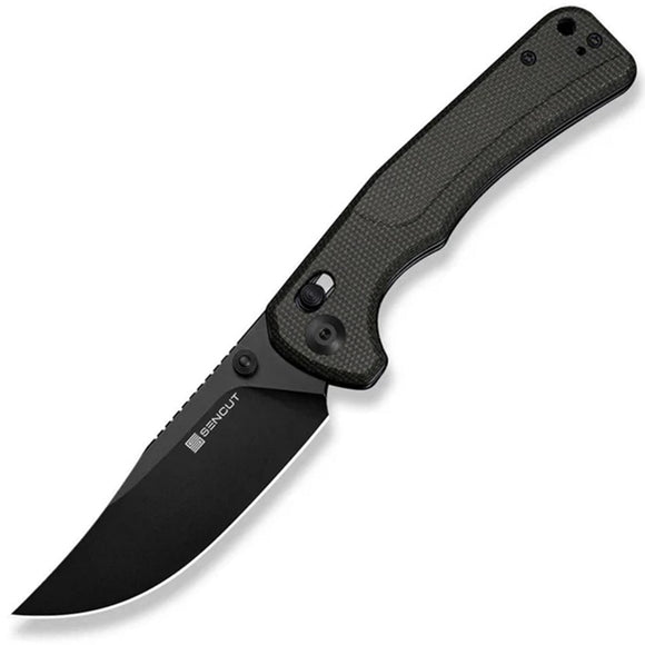 SENCUT Slybolt Crossbar Lock Dark Green Micarta Folding 9Cr18MoV Pocket Knife 25001A1