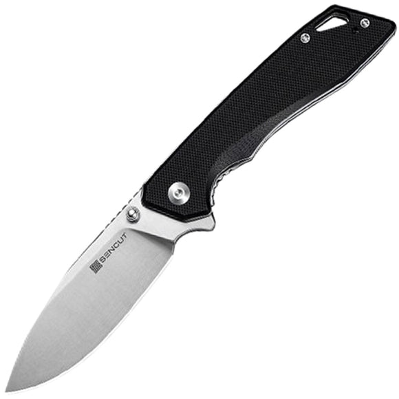 SENCUT Stratex Linerlock Black G10 Folding 9Cr18MoV Drop Pt Pocket Knife 250551