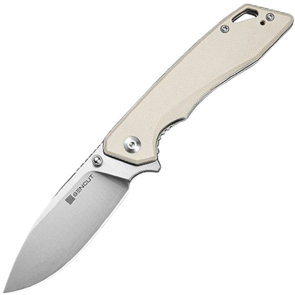 SENCUT Stratex Linerlock Ivory G10 Folding 9Cr18MoV Drop Pt Pocket Knife 250552