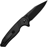 SENCUT Selkyris Button Lock Black Aluminum Folding D2 Steel Pocket Knife 250681