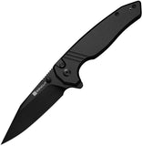 SENCUT Selkyris Button Lock Black Aluminum Folding D2 Steel Pocket Knife 250681