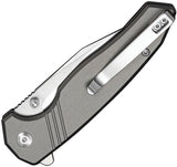 SENCUT Selkyris Button Lock Gray Aluminum Folding D2 Steel Pocket Knife 250682