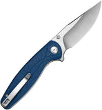 SENCUT Vyrce Linerlock Blue Shredded G10 Folding D2 Steel Pocket Knife 251042