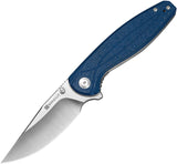 SENCUT Vyrce Linerlock Blue Shredded G10 Folding D2 Steel Pocket Knife 251042