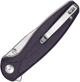 SENCUT Vyrce Linerlock Purple Micarta Folding D2 Steel Pocket Knife 251043