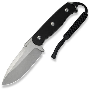 Sencut Toxodon Black G10 9Cr18MoV Drop Pt Fixed Blade Knife w/ Sheath 240361