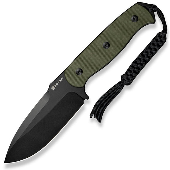 Sencut Toxodon OD Green G10 9Cr18MoV Drop Pt Fixed Blade Knife w/ Sheath 240362