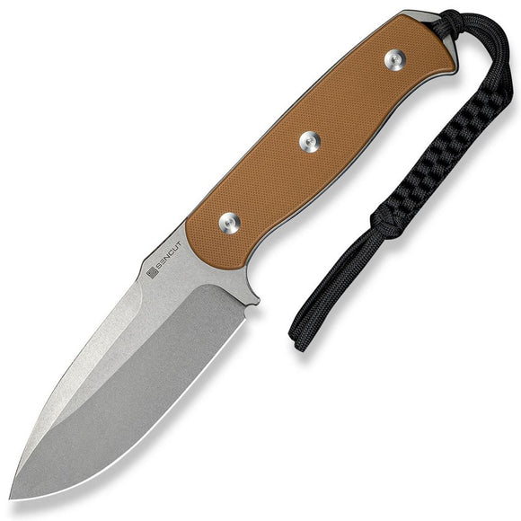 Sencut Toxodon Brown G10 9Cr18MoV Drop Pt Fixed Blade Knife w/ Sheath 240363